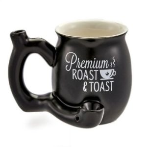 FashionCraft Small "Roast and Toast" Pipe Mug (Black)