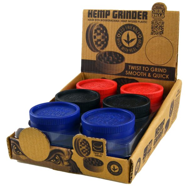 Smokezilla - Hemp Resin 2 Piece Grinder With Magnetic Closure - 12 Pieces Per Retail Ready Display 22806