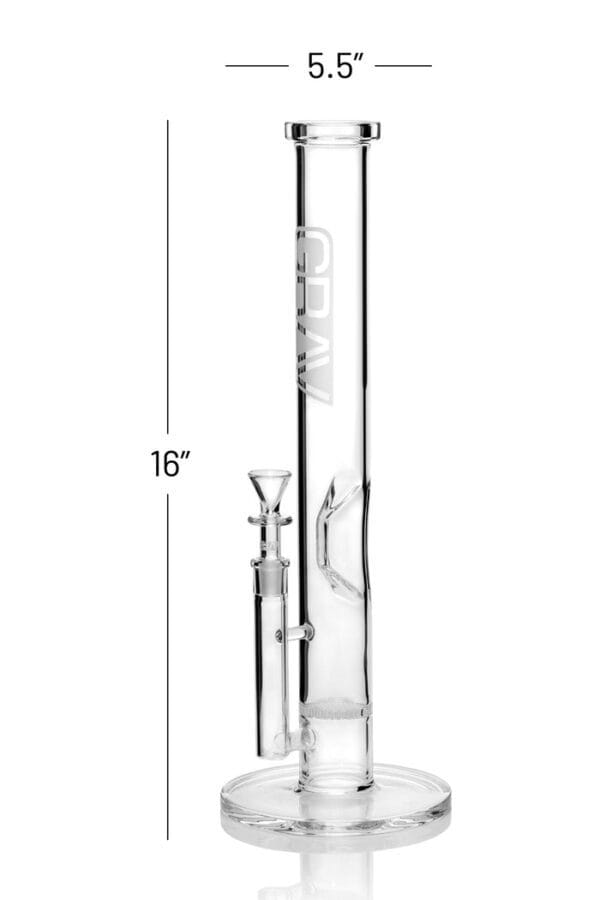 GRAV® Large, Clear Straight Base w Disc Water Pipe