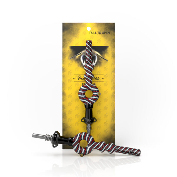 DONUT SWIRL STRIPPED NECTAR COLLECTOR:RED