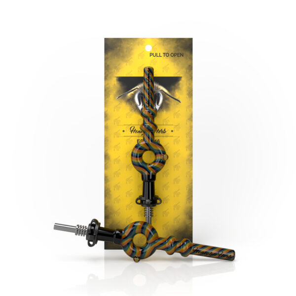 DONUT SWIRL STRIPPED NECTAR COLLECTOR:YELLOW