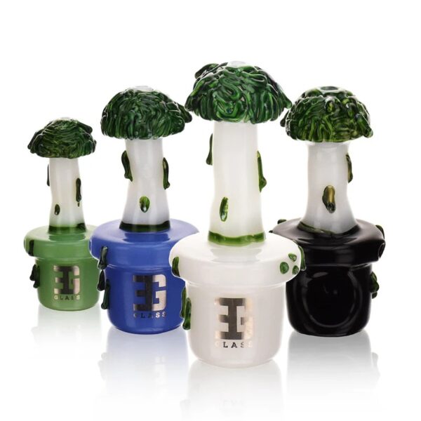 EG Glass - BSH20 Potted Green Brain Mushroom Hand Pipe 4.7