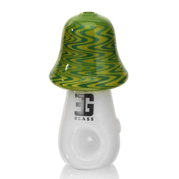 Eg Glass - BSH05 Mushroom Wig Wag Hand Pipe 4-Inch - Green Matrix