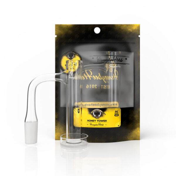 Honeybee Herb - Honey Tower Quartz Banger - 90° Degree Bl