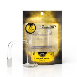 Honeybee Herb - Long Neck Beehive Quartz Banger - 90° Degree Yl