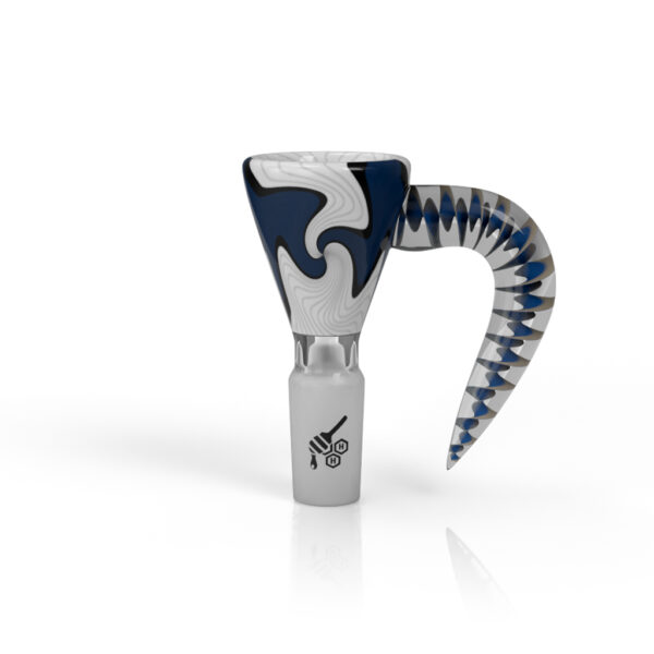 HONEYBEE HERB - MARTINI SPLASH HORN PULL BONG SLIDE - BLUE BLACK