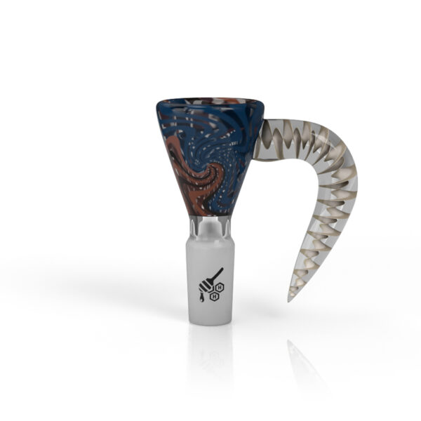 HONEYBEE HERB - MARTINI SPLASH HORN PULL BONG SLIDE - BLUE RED