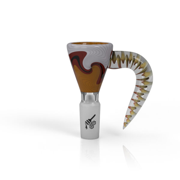 HONEYBEE HERB - MARTINI SPLASH HORN PULL BONG SLIDE - YELLOW ORANGE