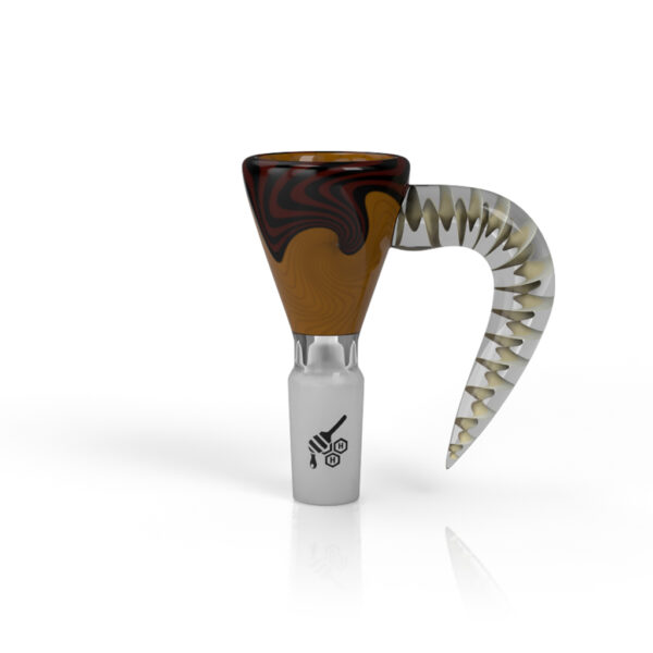 HONEYBEE HERB - MARTINI SPLASH HORN PULL BONG SLIDE - YELLOW RED