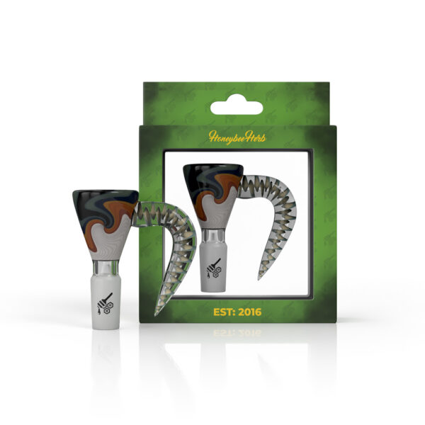 MARTINI SPLASH HORN PULL BONG SLIDE - BLUE ORANGE