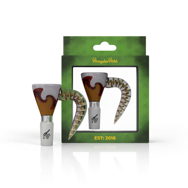 MARTINI SPLASH HORN PULL BONG SLIDE - YELLOW ORANGE