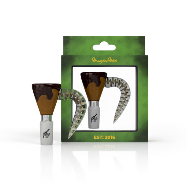 MARTINI SPLASH HORN PULL BONG SLIDE - YELLOW RED