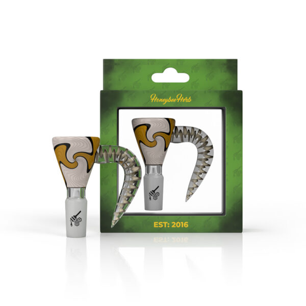 MARTINI SPLASH HORN PULL BONG SLIDE - YELLOW WHITE